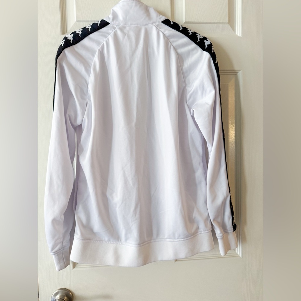 Kappa 222 Banda Track Jacket White Black Omini Logo Tape Full Zip Tracksuit Mโ - Picture 6 of 8